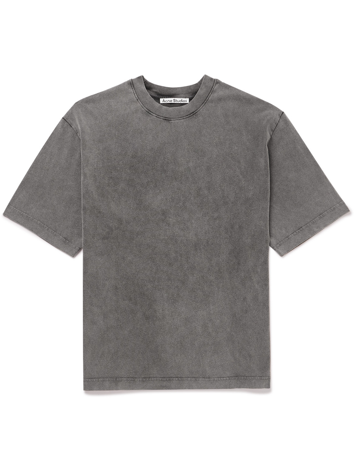 Acne Studios - Extorr Logo-Appliquéd Garment-Dyed Cotton-Jersey T-Shirt - Men - Black - L von Acne Studios