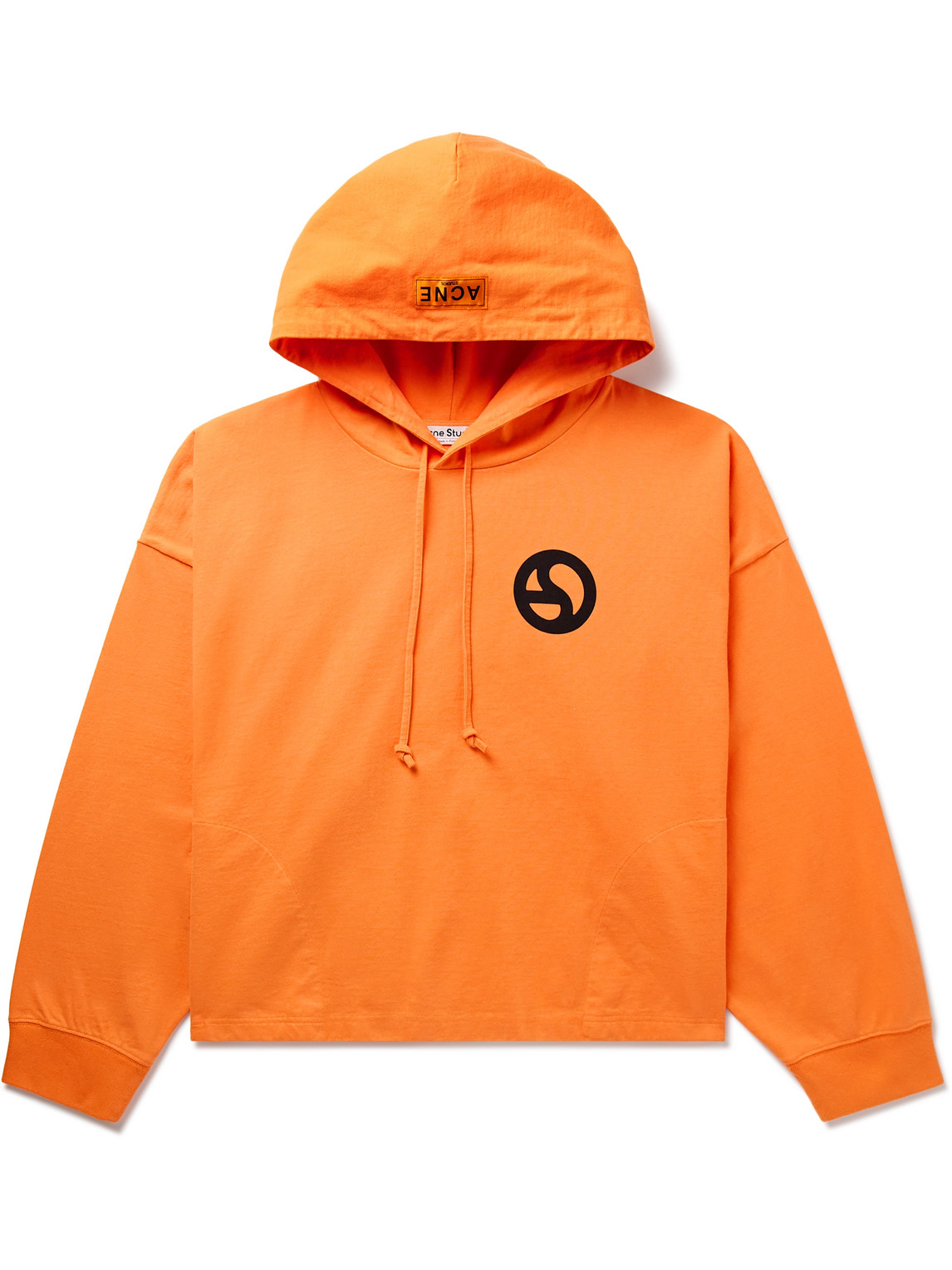 Acne Studios - Fester H U Logo-Print Cotton-Jersey Hoodie - Men - Orange - XS von Acne Studios