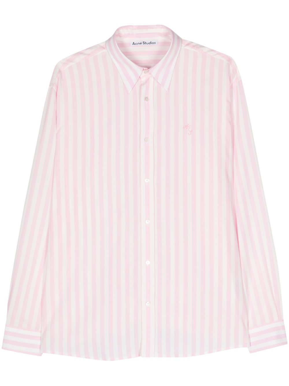 Acne Studios Gestreiftes Hemd mit Logo-Stickerei - Rosa von Acne Studios