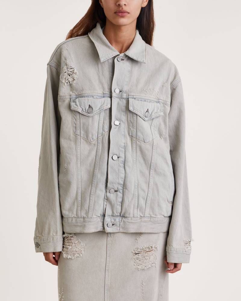 Acne Studios Jacket Distressed Denim Relaxed Grå/beige von Acne Studios