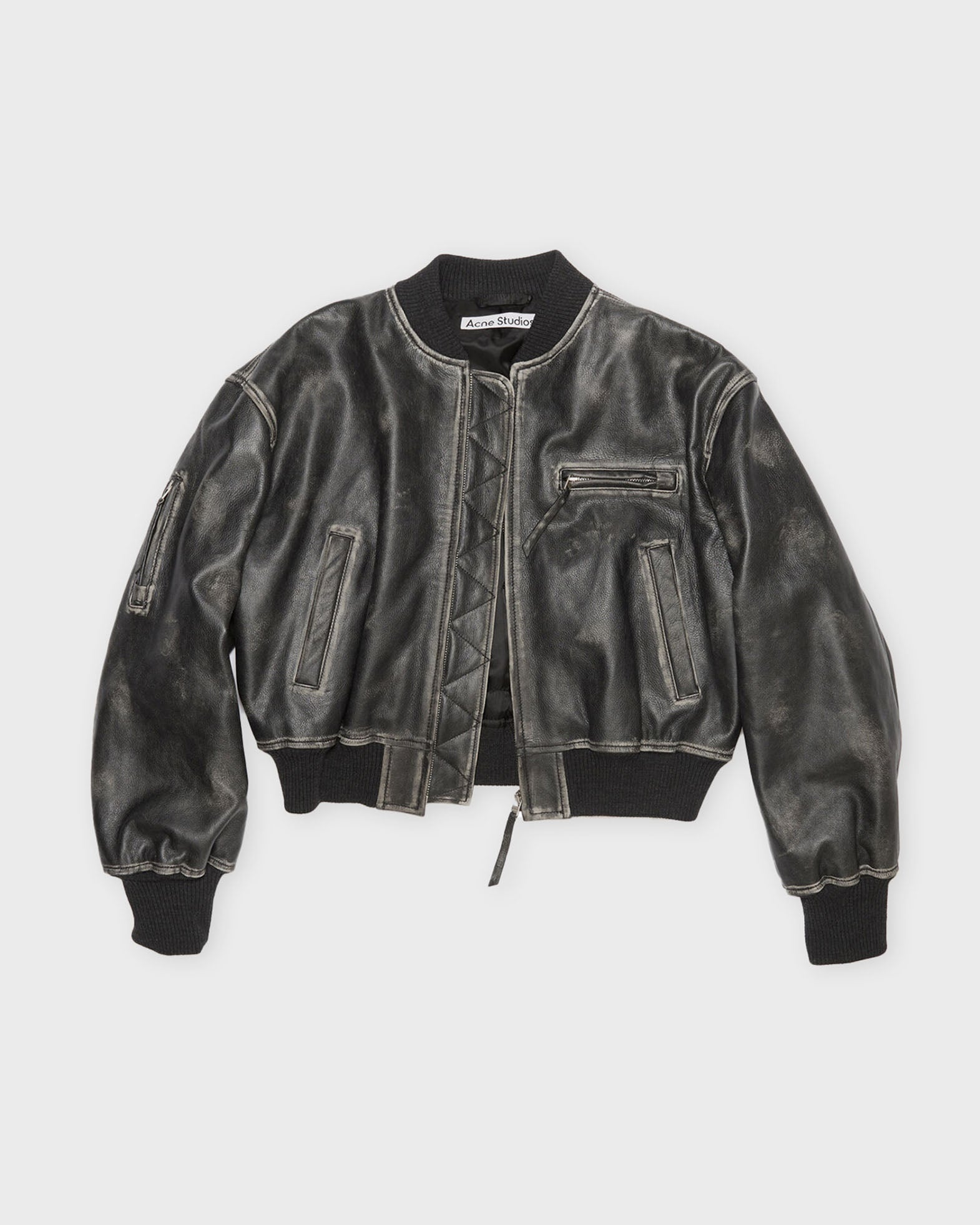 Acne Studios Jacket Leather Bomber Black von Acne Studios