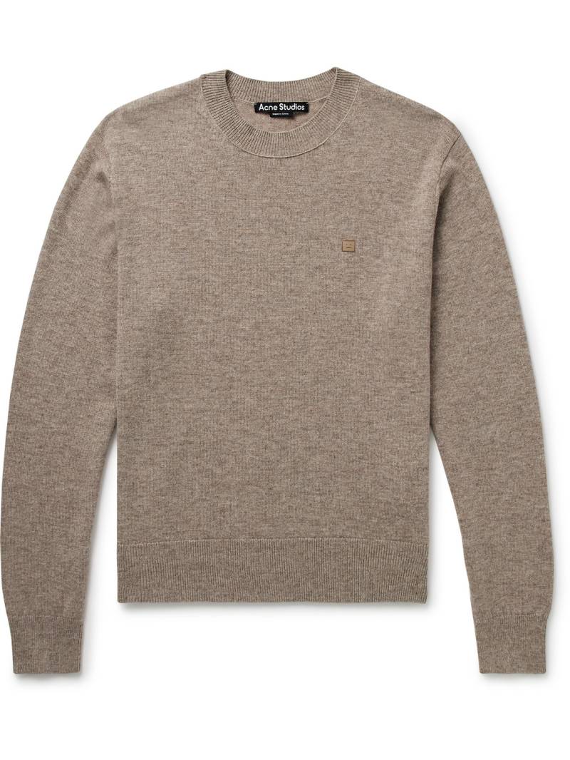 Acne Studios - Kalas Logo-Appliquéd Wool and Yak-Blend Sweater - Men - Neutrals - S von Acne Studios
