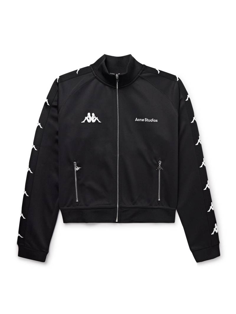 Acne Studios - Kappa Webbing-Trimmed Logo-Embroidered Tech-Jersey Track Jacket - Men - Black - M von Acne Studios