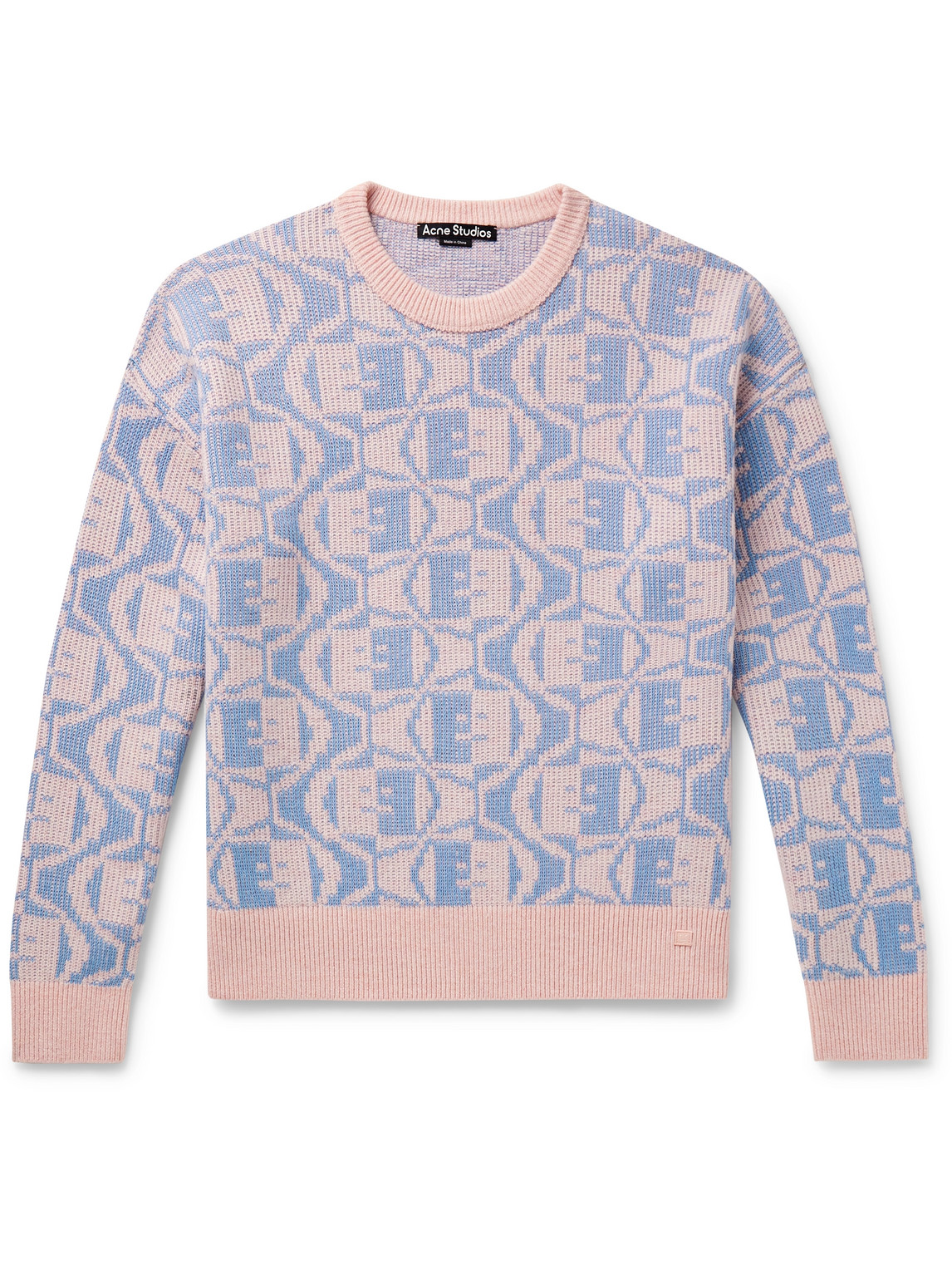 Acne Studios - Katch Jacquard-Knit Wool and Cotton-Blend Sweater - Men - Pink - XS von Acne Studios