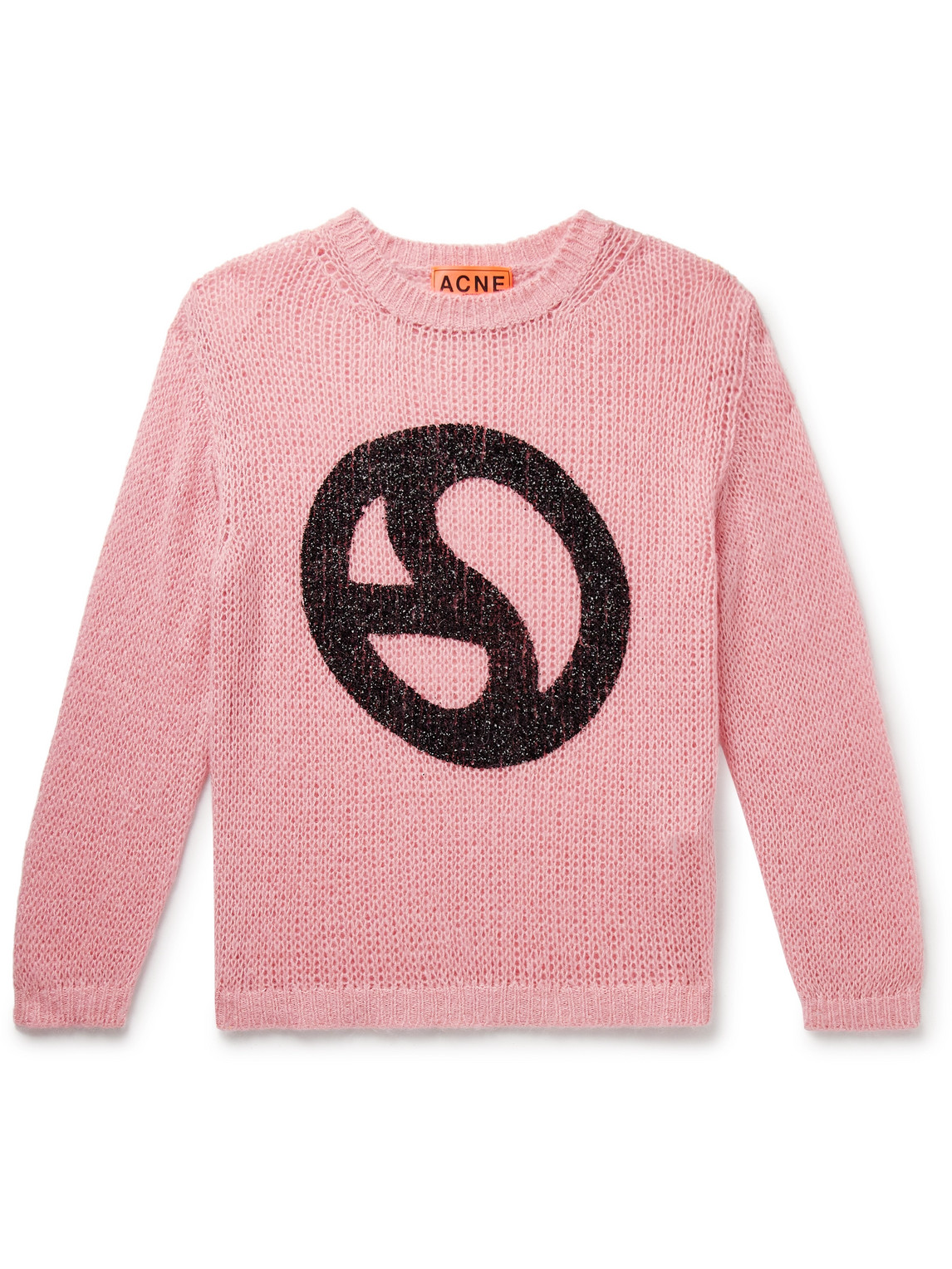 Acne Studios - Kitaly Glittered Logo-Print Knitted Sweater - Men - Pink - S von Acne Studios