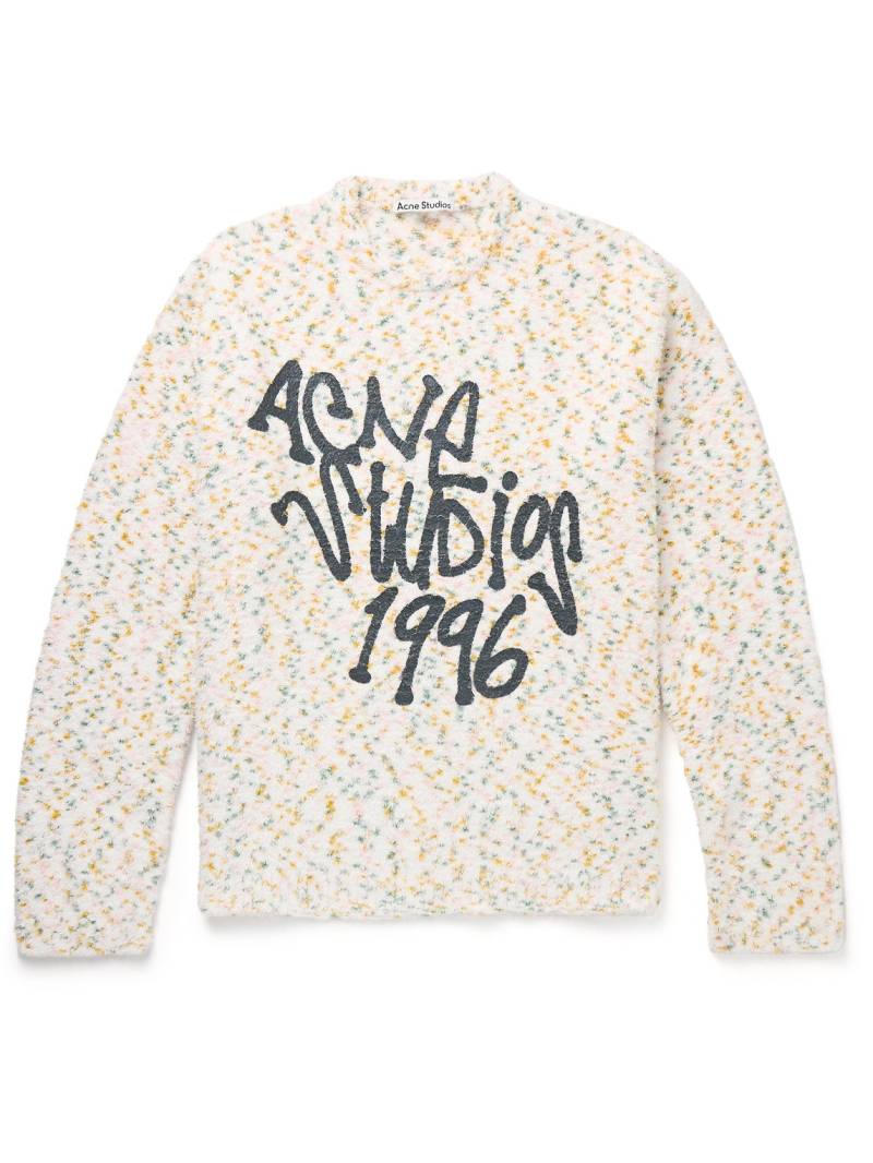 Acne Studios - Konfetti Logo-Print Chenille Sweater - Men - Neutrals - XL von Acne Studios