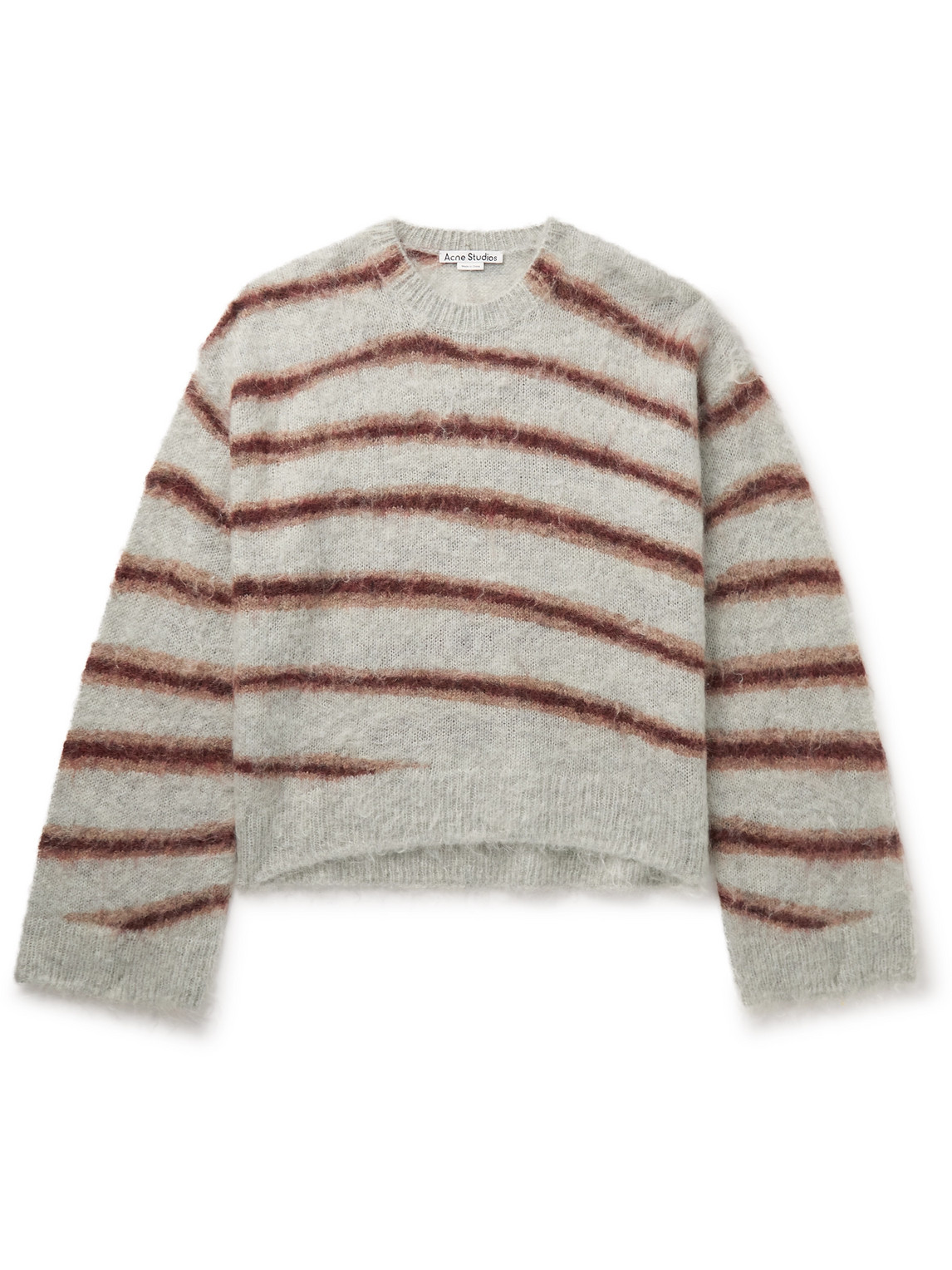 Acne Studios - Kwatta Striped Brushed-Knit Sweater - Men - Gray - S von Acne Studios