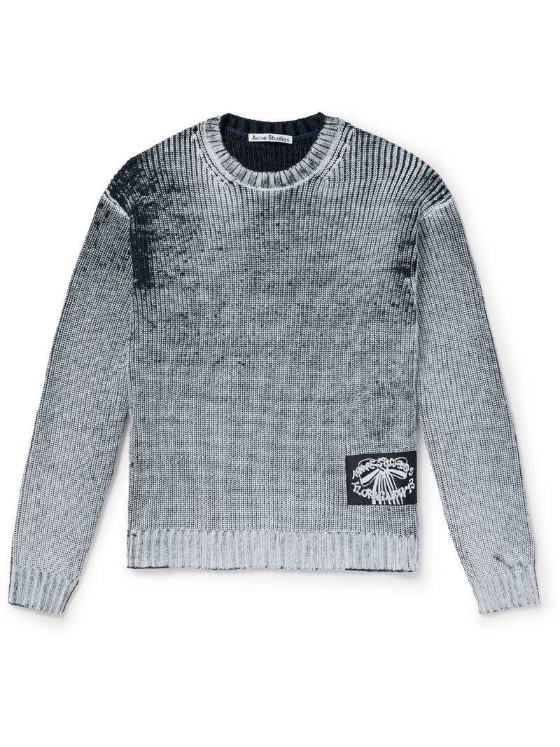 Acne Studios - Kype Logo-Appliquéd Ribbed Wool-Blend Sweater - Men - Gray - S von Acne Studios