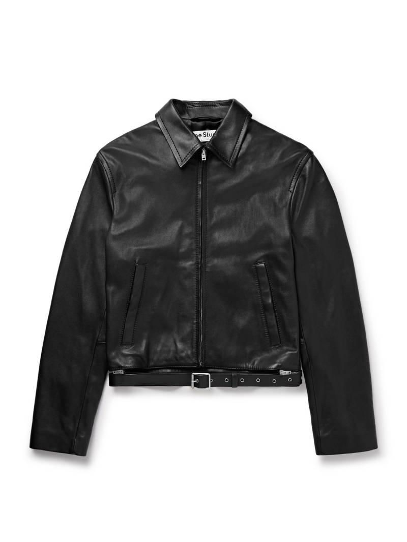 Acne Studios - Lascari Slim-Fit Belted Leather Jacket - Men - Black - IT 54 von Acne Studios