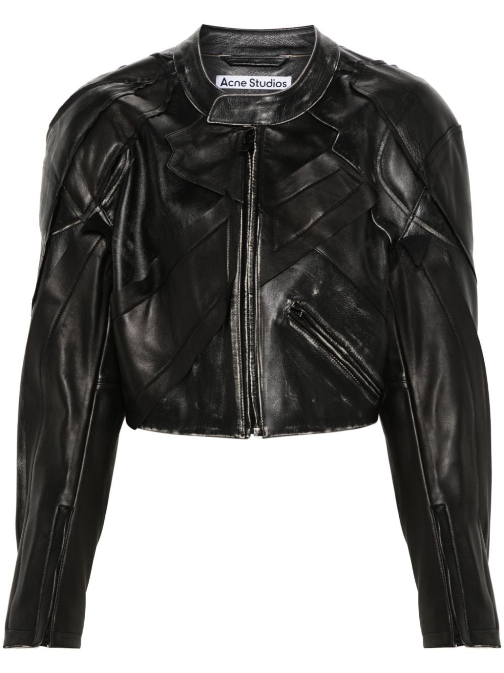 Acne Studios Lederjacke im Patchwork-Design - Schwarz von Acne Studios