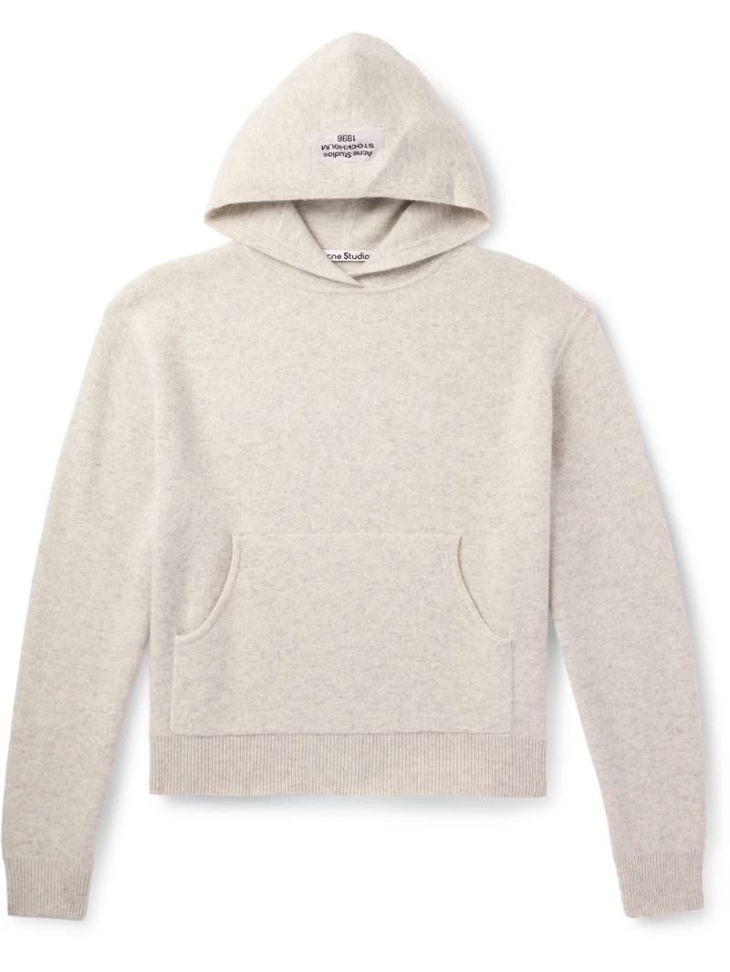 Acne Studios - Logo-Appliquéd Cashmere-Blend Hoodie - Men - Gray - S von Acne Studios