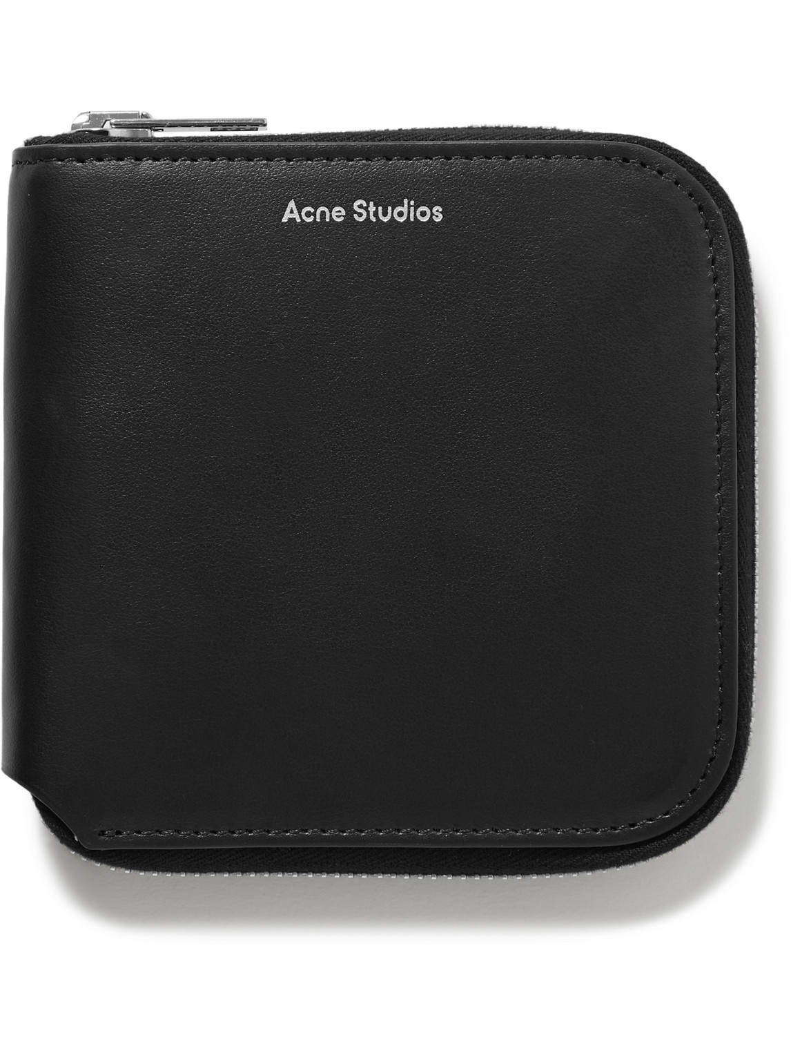Acne Studios - Logo-Print Leather Zip-Around Wallet - Men - Black von Acne Studios