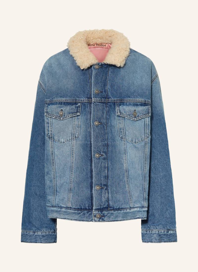 Acne Studios Oversized-Jeansjacke Mit Kunstfell blau von Acne Studios