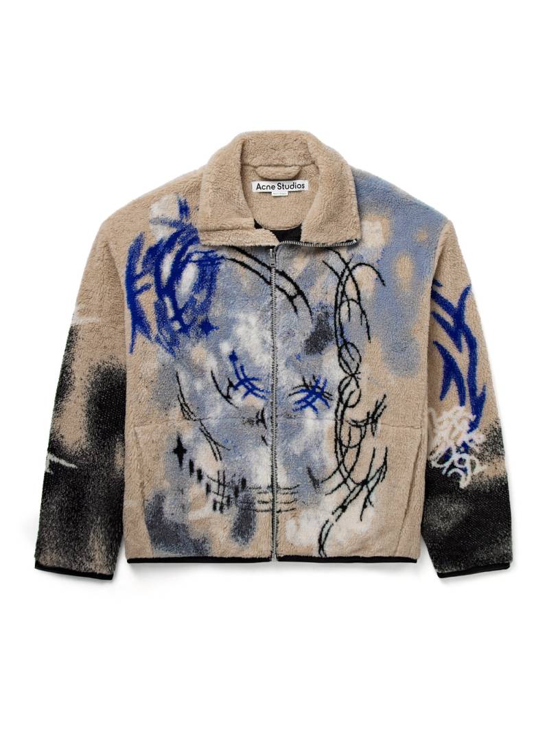 Acne Studios - Ovinta Printed Fleece Jacket - Men - Neutrals - IT 50 von Acne Studios