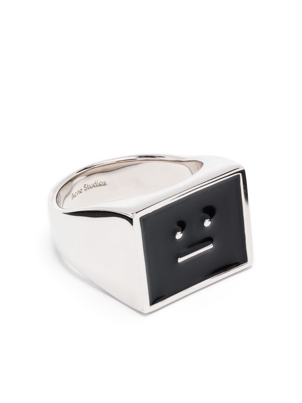 Acne Studios Polierter Ring mit Face-Schild - Silber von Acne Studios