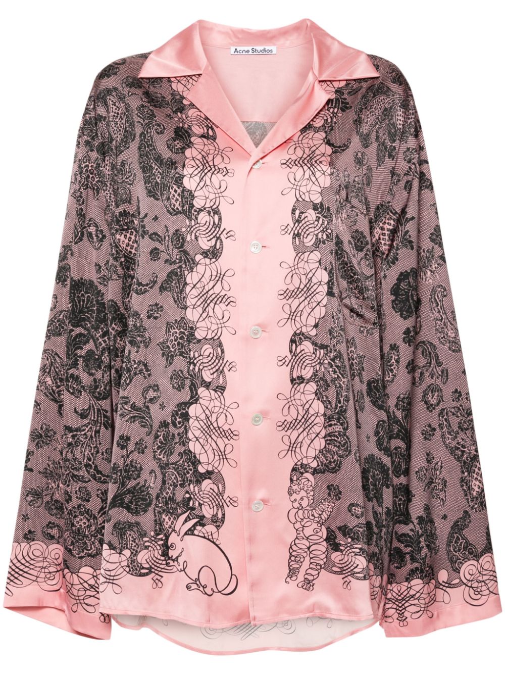 Acne Studios Satinhemd mit Blumen-Print - Rosa von Acne Studios