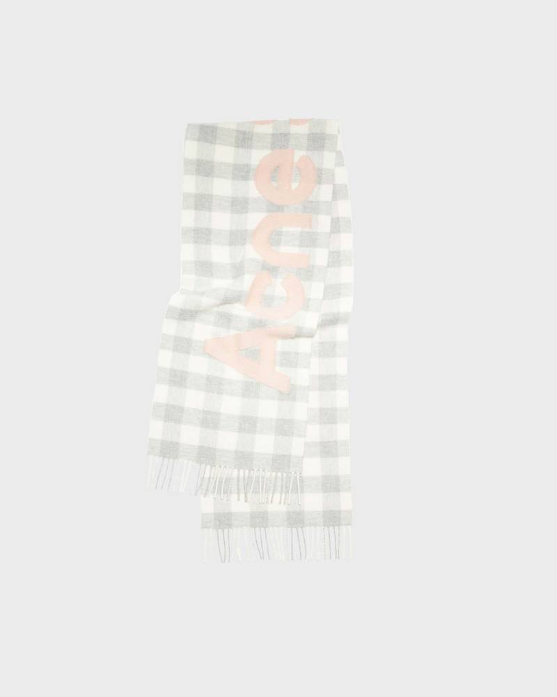 Acne Studios Scarf Check Logo Pink von Acne Studios