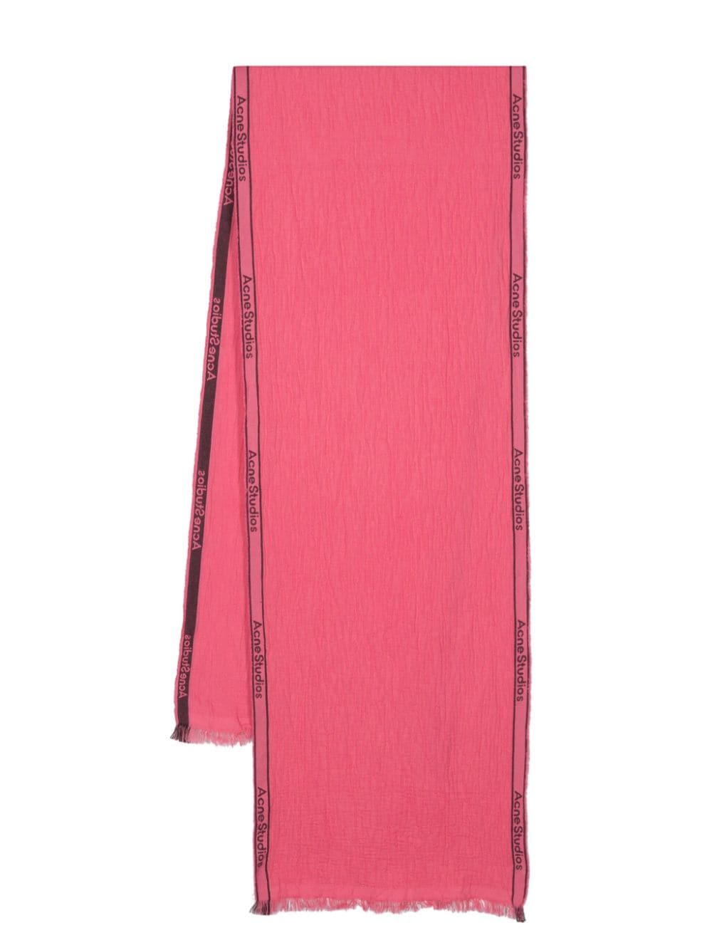 Acne Studios Seersucker-Schal mit Jacquard-Logo - Rosa von Acne Studios