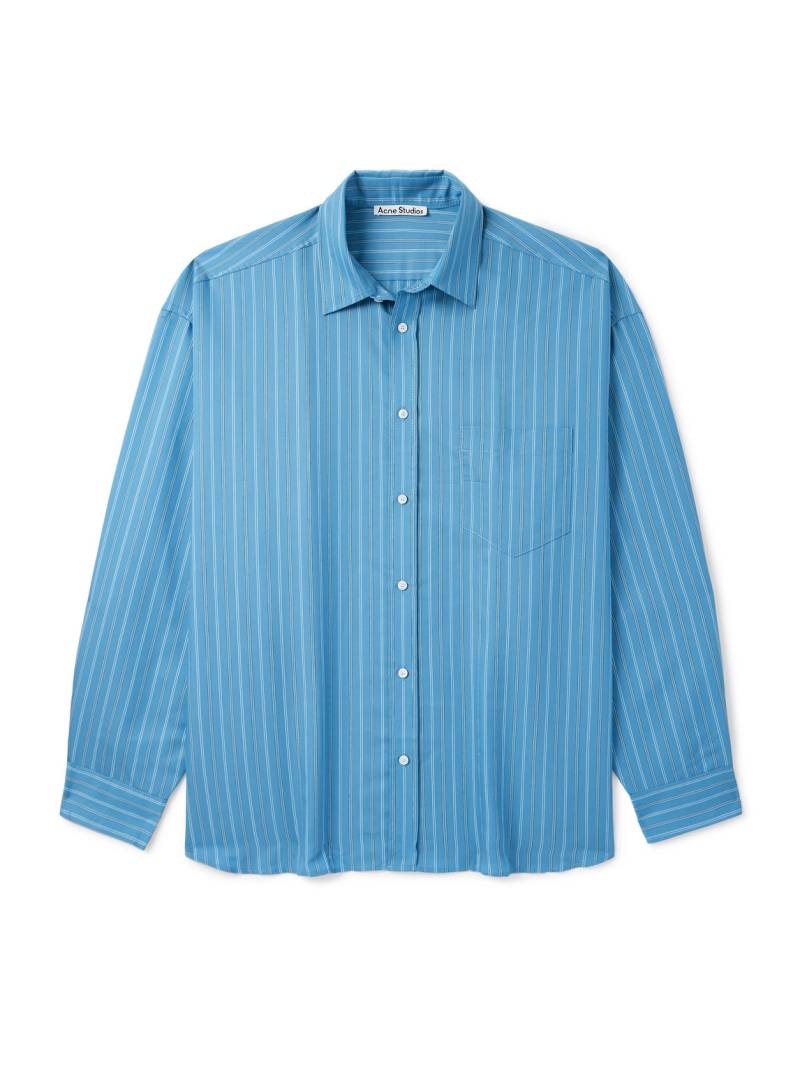 Acne Studios - Soffia Oversized Striped Lyocell-Blend Shirt - Men - Blue - IT 48 von Acne Studios