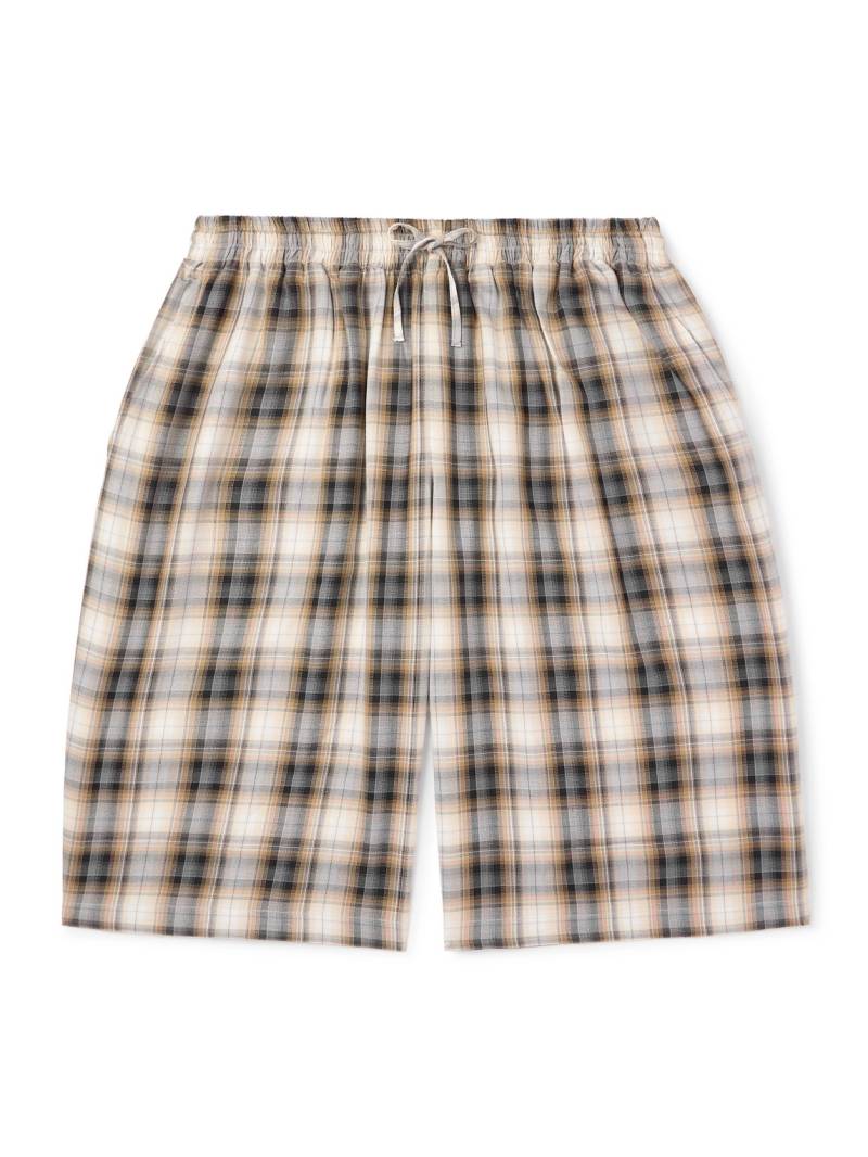 Acne Studios - Straight-Leg Checked Twill Drawstring Shorts - Men - Neutrals - XL von Acne Studios