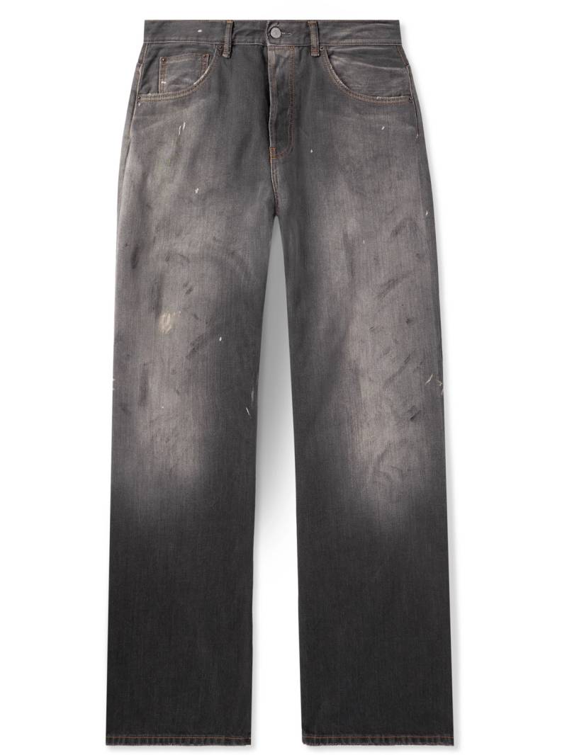 Acne Studios - Straight-Leg Distressed Paint-Splattered Jeans - Men - Gray - UK/US 34 von Acne Studios