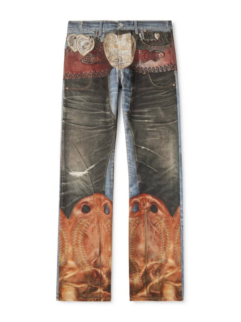 Acne Studios - Trompe L'oeil Straight-Leg Brushed Jeans - Men - Blue - M von Acne Studios