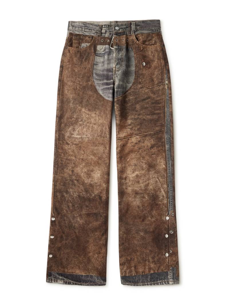 Acne Studios - Trompe L'oeil Straight-Leg Organic Cotton-Canvas Trousers - Men - Brown - IT 52 von Acne Studios