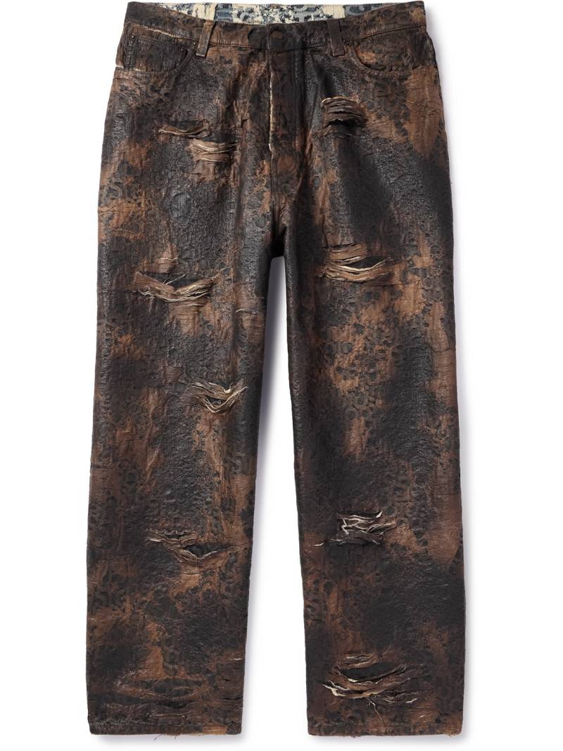 Acne Studios - Wide-Leg Distressed Coated Jeans - Men - Brown - UK/US 30 von Acne Studios