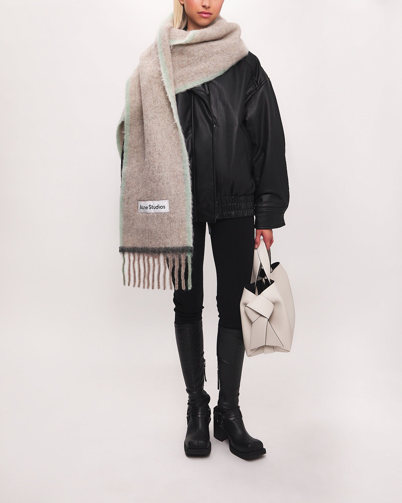 Acne Studios Wool Mohair Scarf Beige/grå von Acne Studios