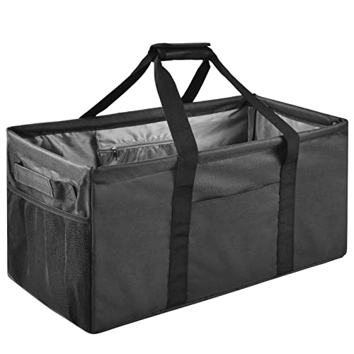 Acnusik Extra große Tragetasche für Frauen mit Taschen, zusammenklappbare Tragetaschen aus Segeltuch, Schwarz, Large von Acnusik