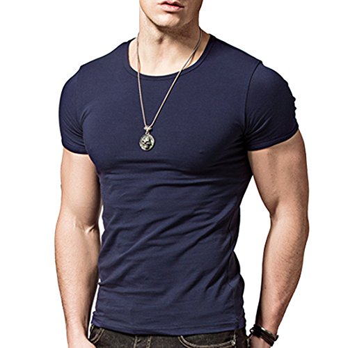 Acooe Short Sleeves Men T-Shirt Crew-Neck,Tight-Fitting T-Shirt, No Shrinkage von Acooe
