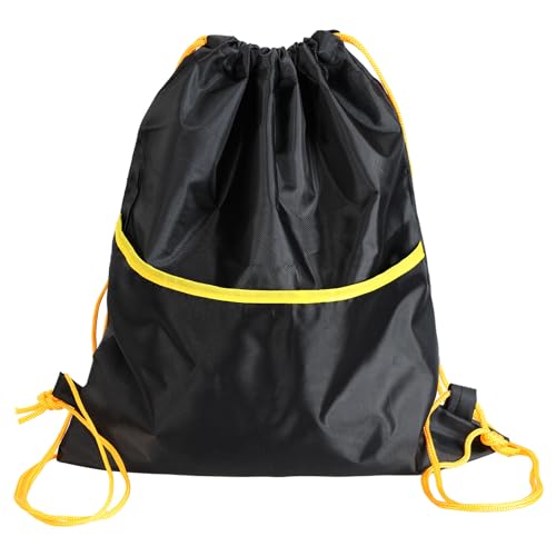 Acooruiteng Wasserdicht Turnbeutel 39 × 31CM Sportbeutel Turnbeutel Jungen mit Kordelzug Verstellbar Sportbeutel Junge Sportbeutel Schwarz Drawstring Bags für Damen Herren von Acooruiteng