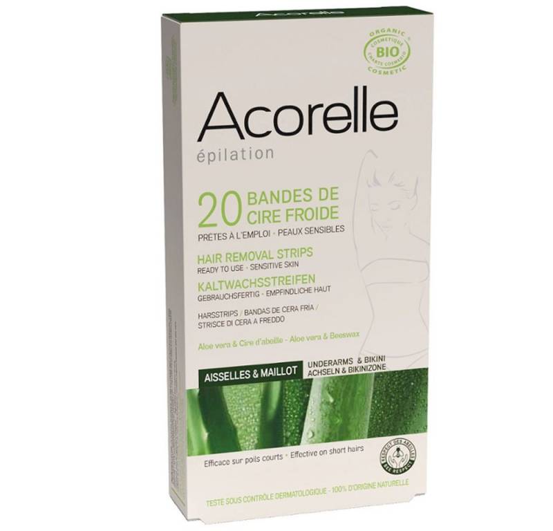 Acorelle Kaltwachsstreifen BIKINIZONE UND ACHSELN, 20 Stk. von Acorelle
