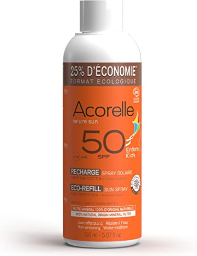 Acorelle Nachfüllbares Sonnenspray für Kinder, LSF 50, 150 ml von Acorelle