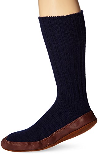 Acorn Unisex Slipper Sock, Cobalt Ragg Wool, Large(11-12 Women's/9-10 Men's) B US von Acorn