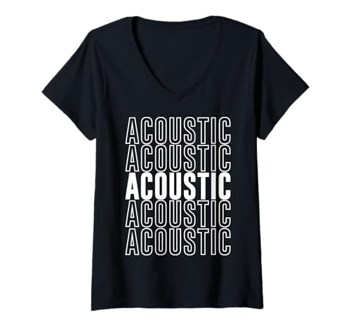 Damen Akustisch T-Shirt mit V-Ausschnitt Damen Akustisch T-Shirt mit V-Ausschnitt von Acoustic Apparel