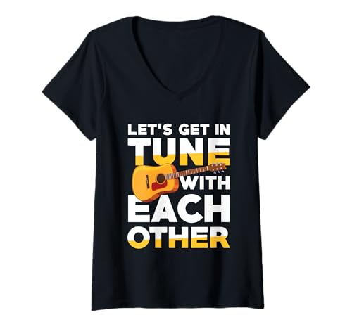 Damen Akustische Gitarre Harmony Music Lovers T-Shirt mit V-Ausschnitt Damen Akustische Gitarre Harmony Music Lovers T-Shirt mit V-Ausschnitt von Acoustic Guitar Harmony Music Lovers