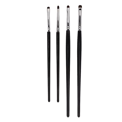 4-teiliges Augen-Make-up-Pinsel-Set, Lidschatten-Make-up-Pinsel-Set mit Weichen Synthetischen Haaren und Echtholzgriff für Lidschatten, Augenbrauen, Eyeliner, Verblenden von Acouto