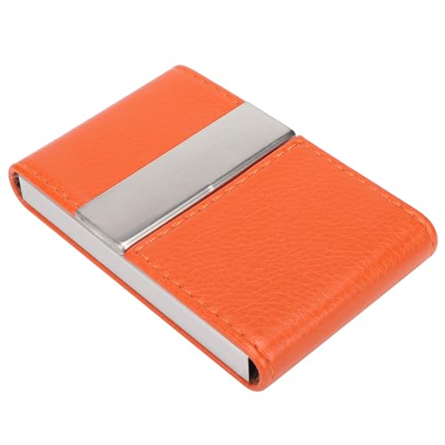 Acouto Doppelter Offener Busin-Kartenhalter aus Edelstahl, N-Kartenetui, Kreditkartenetui, der an Einer Veranstaltung oder Einem Meeting Teilnimmt (ORANGE) von Acouto