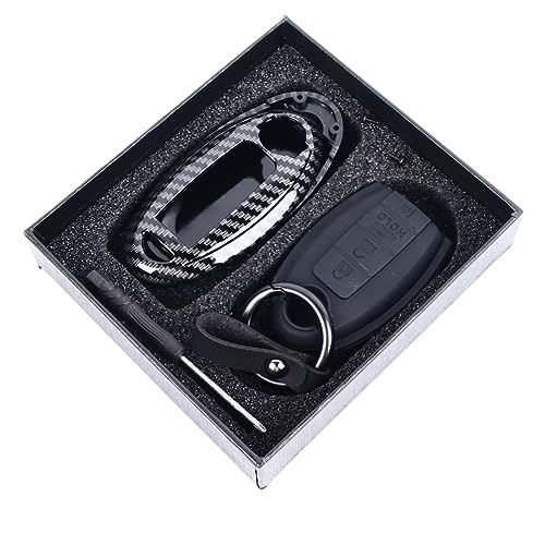 Autoschlüsselkofferabdeckung mit Schlüsselkette 4 Empfindliche Knöpfe Kohlefaser Schwarzer Ersatz für Teana Qashqai X? Trail Tiida Ashqai X? Trail Tiida Autos Schlüssel Key Key - Cover -CAR von Acouto
