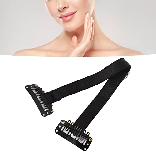 Facelifting-Band, 4 Stück, Verstellbarer, Elastischer Gesichtslifting-Gürtel mit Haarspange, Verhindert Augenfalten, Schlaffe Haut, Facelifting-Band für Frauen (BLACK) von Acouto