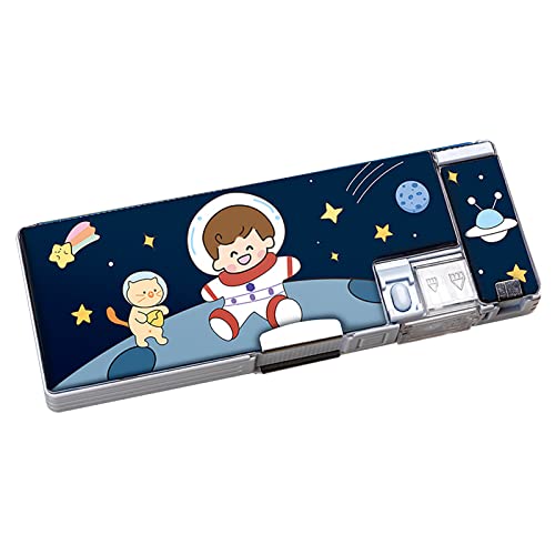 Federmäppchen, niedlicher eingebauter doppelseitiger Bleistiftspitzer im Cartoon-Stil, tragbares Federmäppchen mit großer Kapazität für den täglichen Gebrauch, Nr. 512, L'uomo spaziale, Der von Acouto