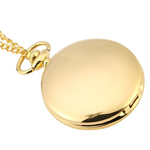 Klassischer Quarz Analog Glatte Taschenuhr Halskette Anhänger mit Ketten Silberlegierung Kette und Hülle Taschenuhr Quarz Taschenuhr Klassische Taschenuhr Analog Taschenuhr Uhr von Acouto