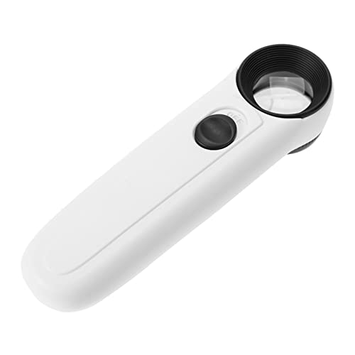 Lupe mit LED-Licht 5X/15X/40X Handlupe mit LED-Licht Leselupe Lupe mit LED-Licht Leselupe Lesebrille (MG6B-1B 40 Mal) von Acouto