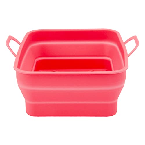 rFryeron-Linie, 2 Stück Silikon-Fritteusen-Topf mit Rillen-Design Hitzebestöndiger Luftkochtopf Leicht zu Reinigende Fritteuseneinlage für Zuhause Restaurant (Rot) von Acouto