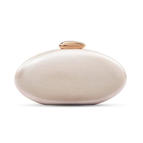 AcrMkSto Abendtasche für Damen Partytasche, Perlweiß (Pearl White), Medium von AcrMkSto