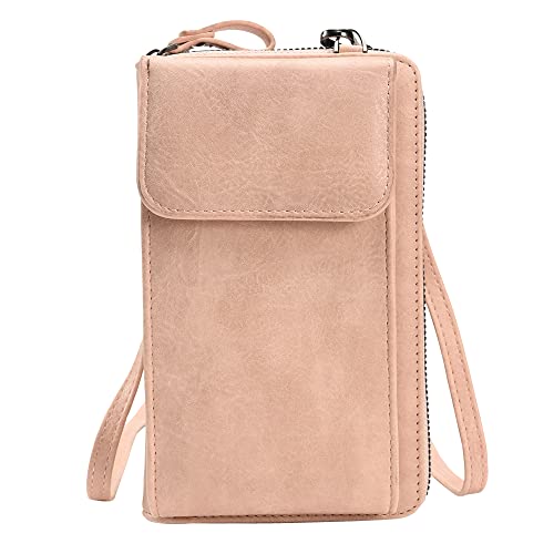 Acramy Damen Handytasche Kleine Umhängetasche Kunstleder Tasche Mini Schultertasche (Rosa) von Acramy