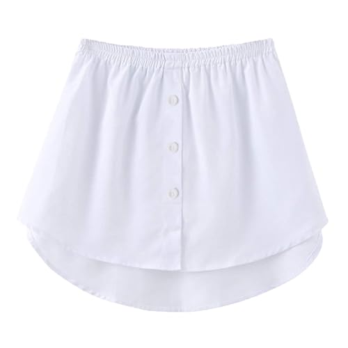 Acramy Damen Hemd Verlängerung Rock Hemdverlängerung Bluse Rock Blusenverlängerung Mini Unterrock (XL, Weiß) von Acramy