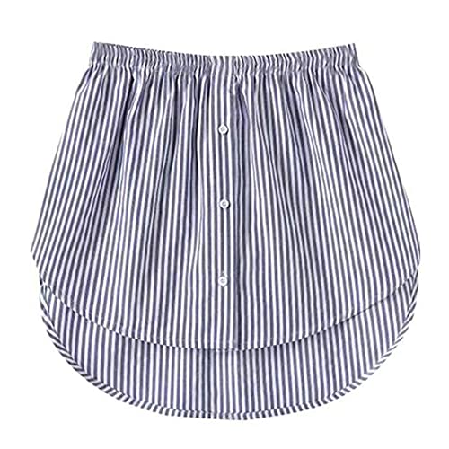 Acramy Damen Mini Unterrock Lower Skirt Sweep Hemd Verlängerung Rock mit Knöpfen (S, Blau) von Acramy