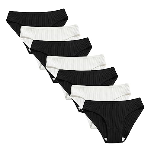 Acramy Damen Slips Mehrpack Baumwolle Hipster Atmungsaktive Unterwäsche Panty 7er Pack （Mehrfarbig 2, L） von Acramy